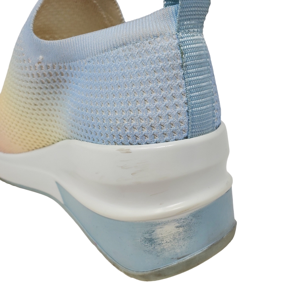 Giani Bini Valeah Knit Sneaker Pastel Light Blue Yellow Pink Womens Size 9 - Picture 7 of 10